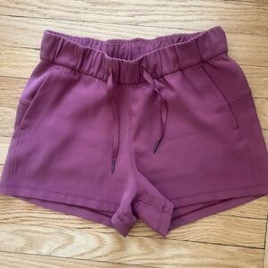 Lululemon pink mauve drawstring shorts with pockets